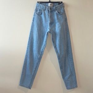 Zara light wash mom fit denim